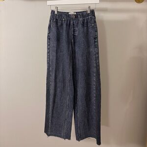 RAG & BONE Miramar Dark Wash Denim Printed Wide Sweatpant Size XS